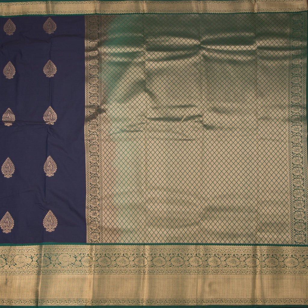 Art Silk Navy Blue Zari Worked Saree 03