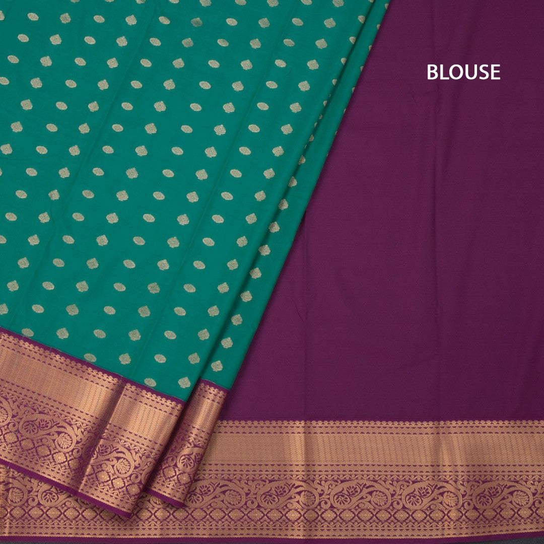 Art Silk Green Zari Worked Saree