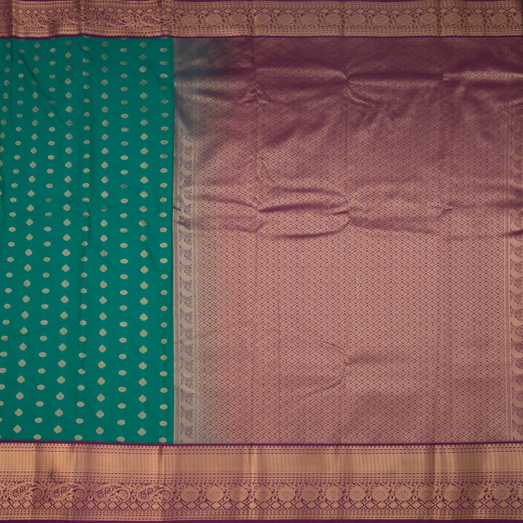 Art Silk Green Zari Worked Saree