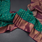 Art Silk Green Zari Worked Saree