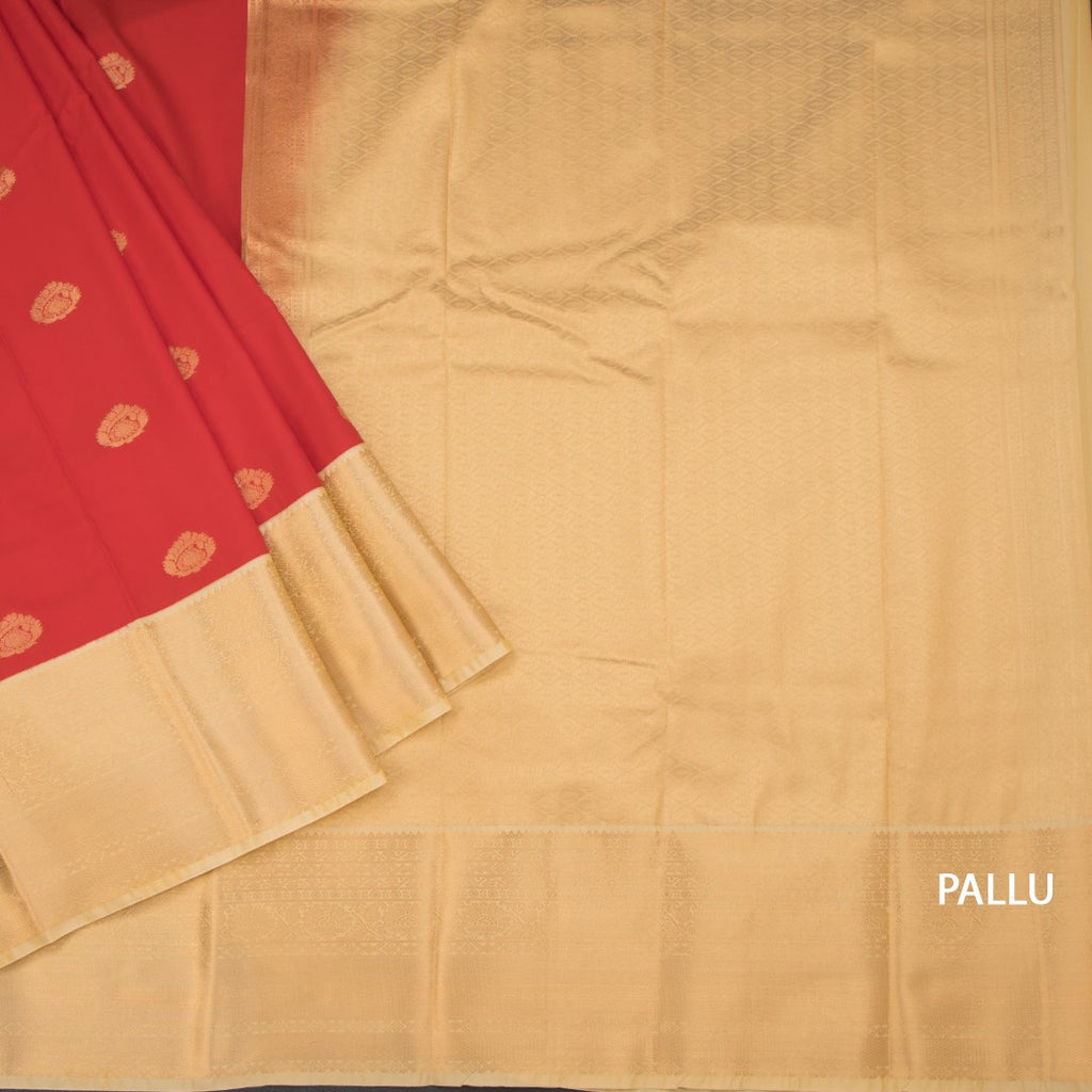 Art Silk Red Zari Worked Saree 02