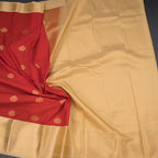 Art Silk Red Zari Worked Saree 02