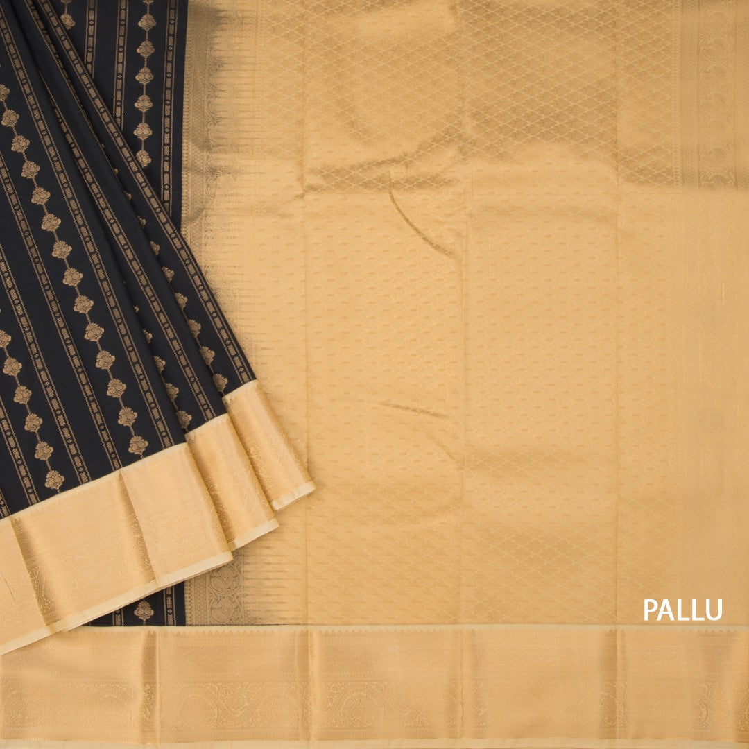 Art Silk Black Zari Worked Saree