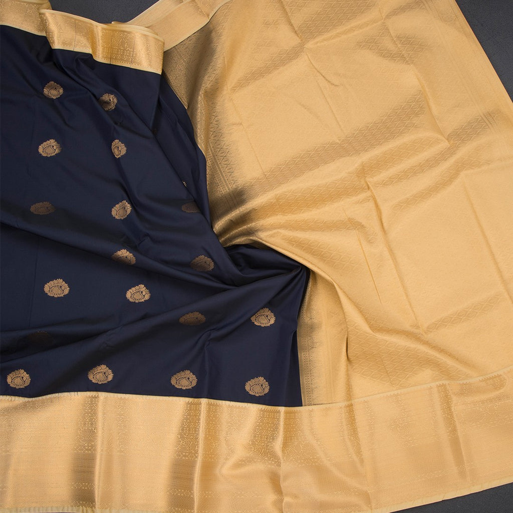 Art Silk Navy Blue Zari Worked Saree 02