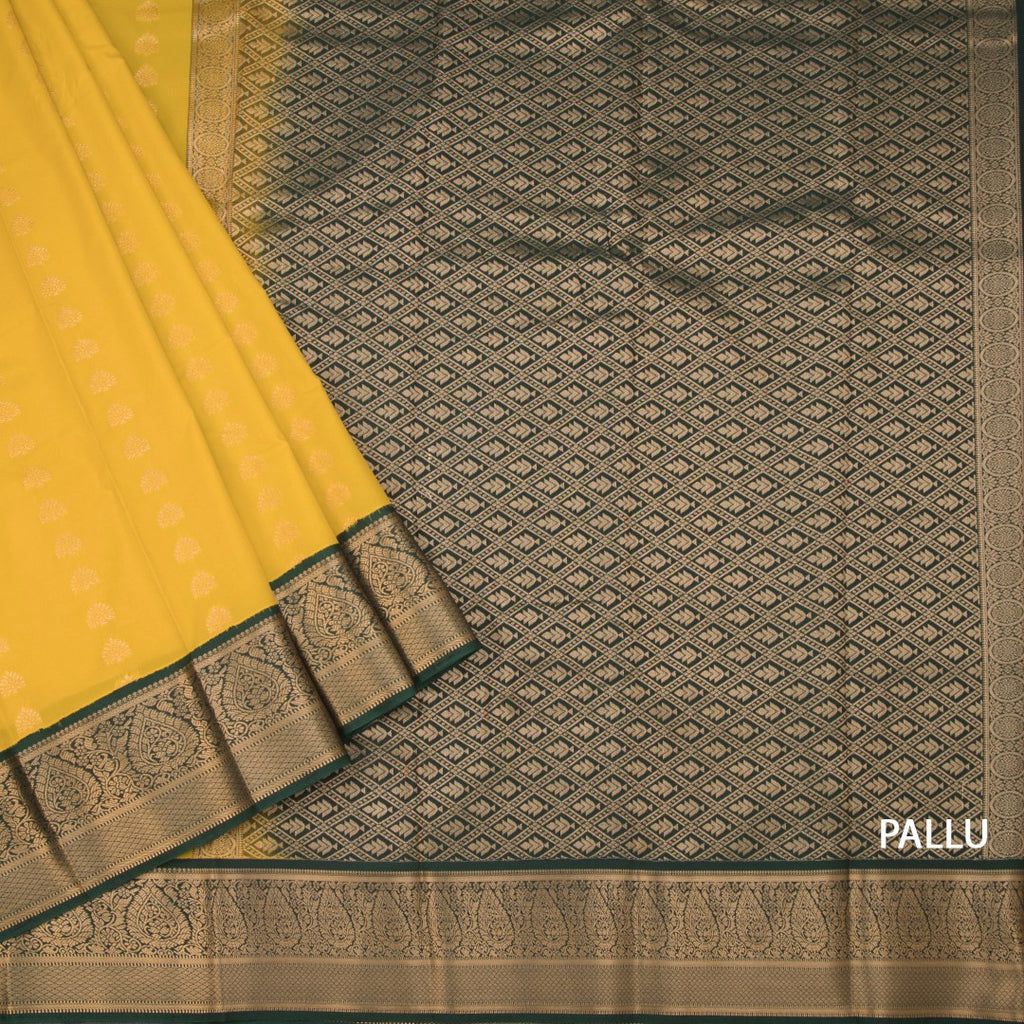 Art Silk Lemon Yellow Zari Worked Saree