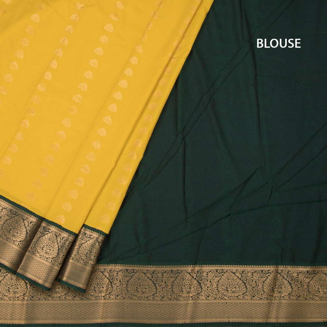 Art Silk Lemon Yellow Zari Worked Saree
