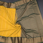 Art Silk Lemon Yellow Zari Worked Saree
