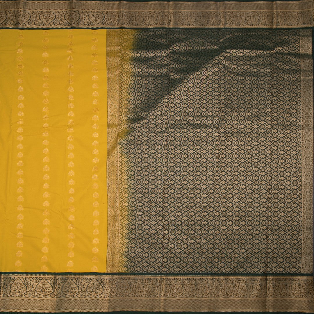Art Silk Lemon Yellow Zari Worked Saree