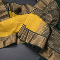 Art Silk Lemon Yellow Zari Worked Saree