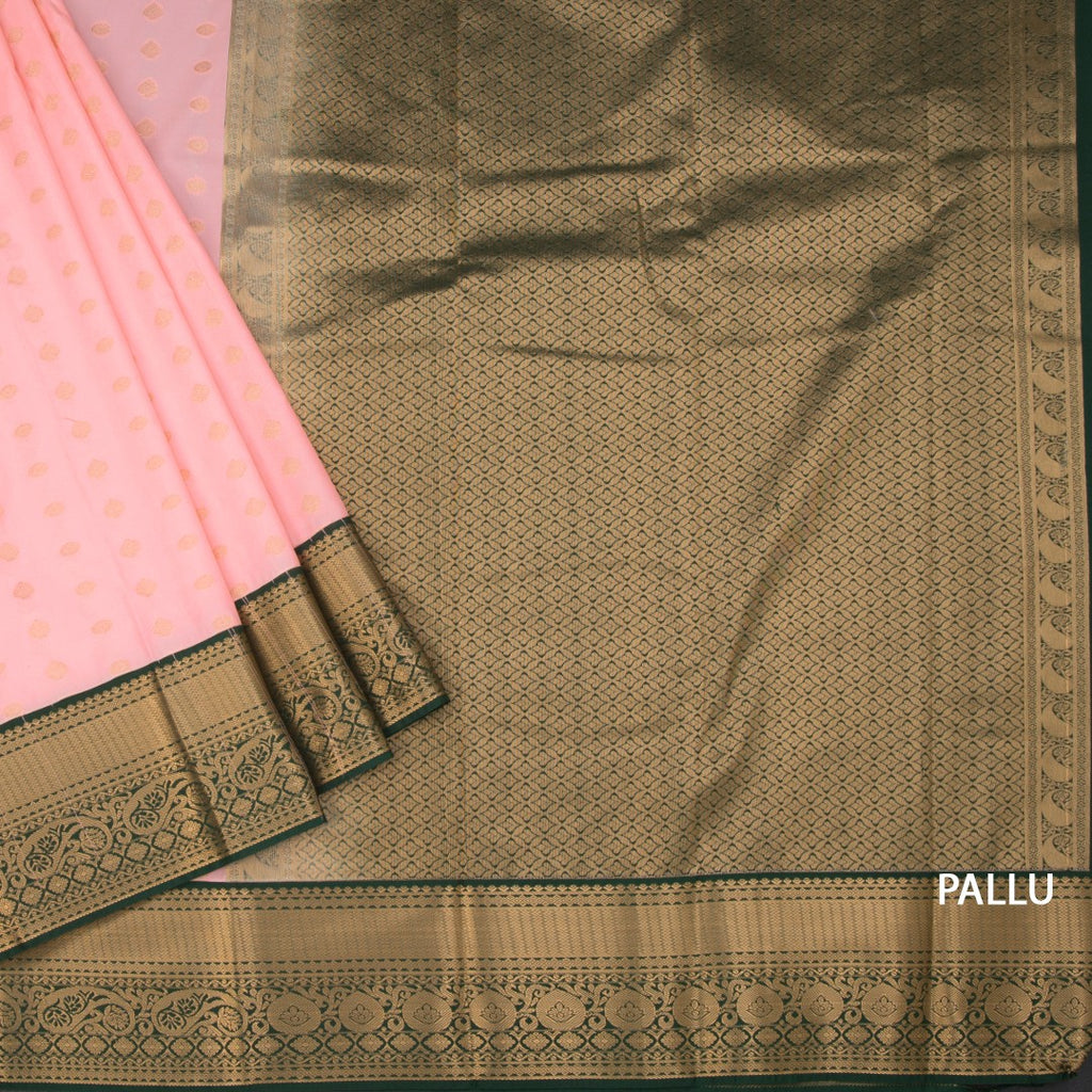 Art Silk Peach Zari Worked Saree 02