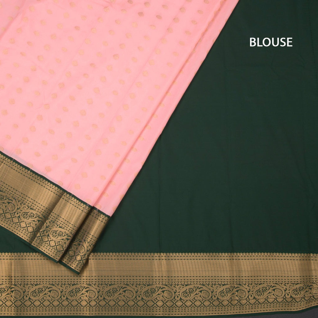 Art Silk Peach Zari Worked Saree 02