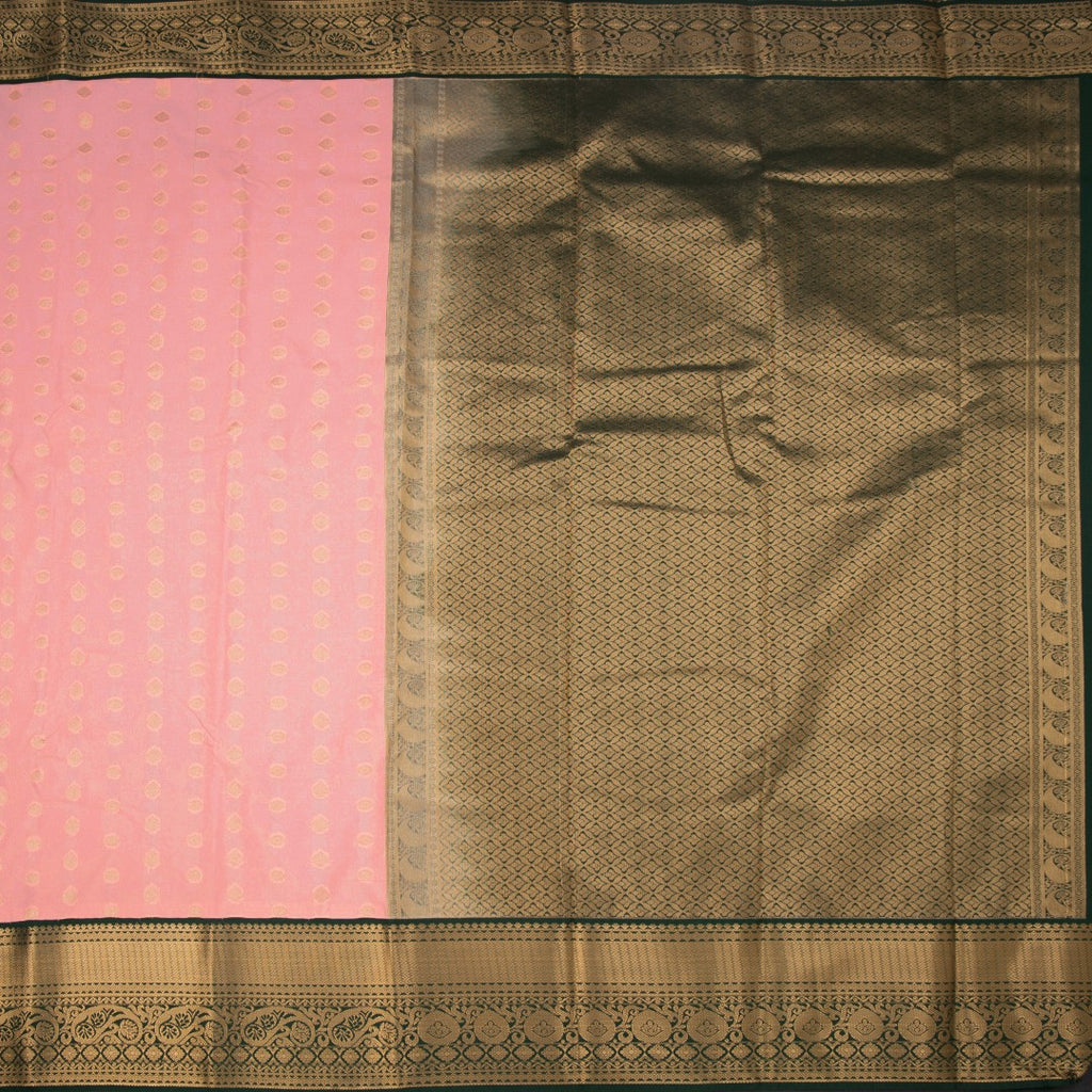 Art Silk Peach Zari Worked Saree 02