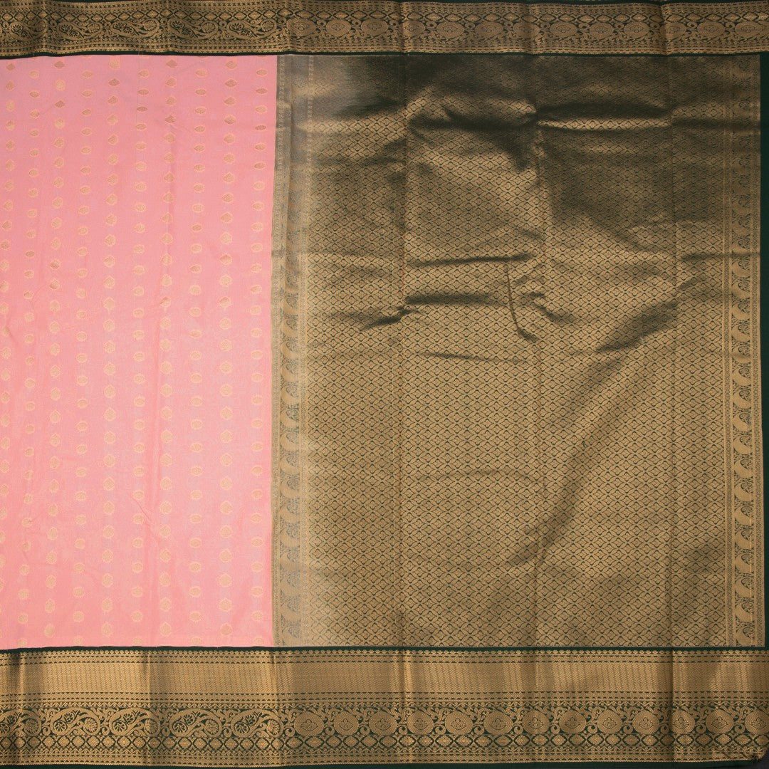Art Silk Peach Zari Worked Saree 02