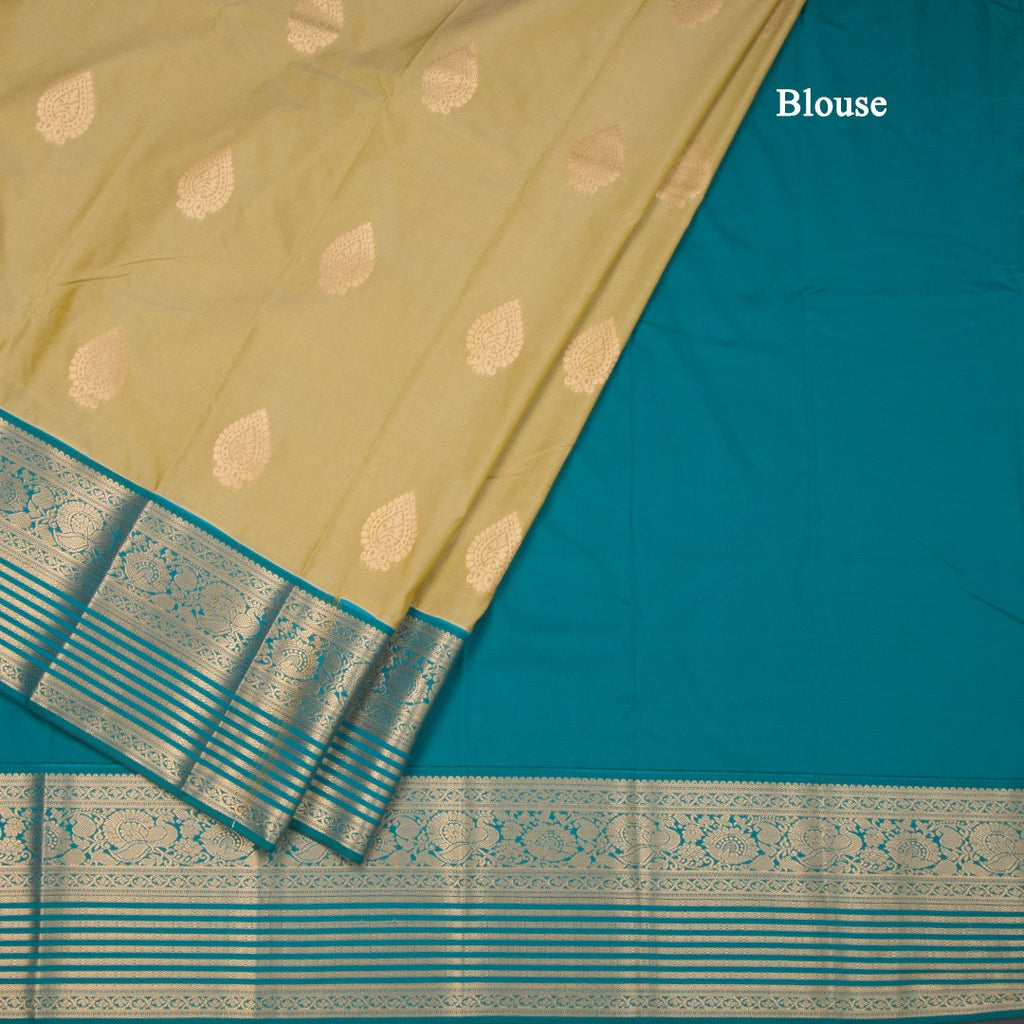 Art Silk Olive Green Zari Worked Saree