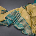 Art Silk Olive Green Zari Worked Saree
