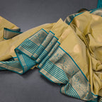 Art Silk Olive Green Zari Worked Saree