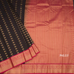 Art Silk Dark Brown Zari Worked Saree