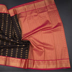 Art Silk Dark Brown Zari Worked Saree