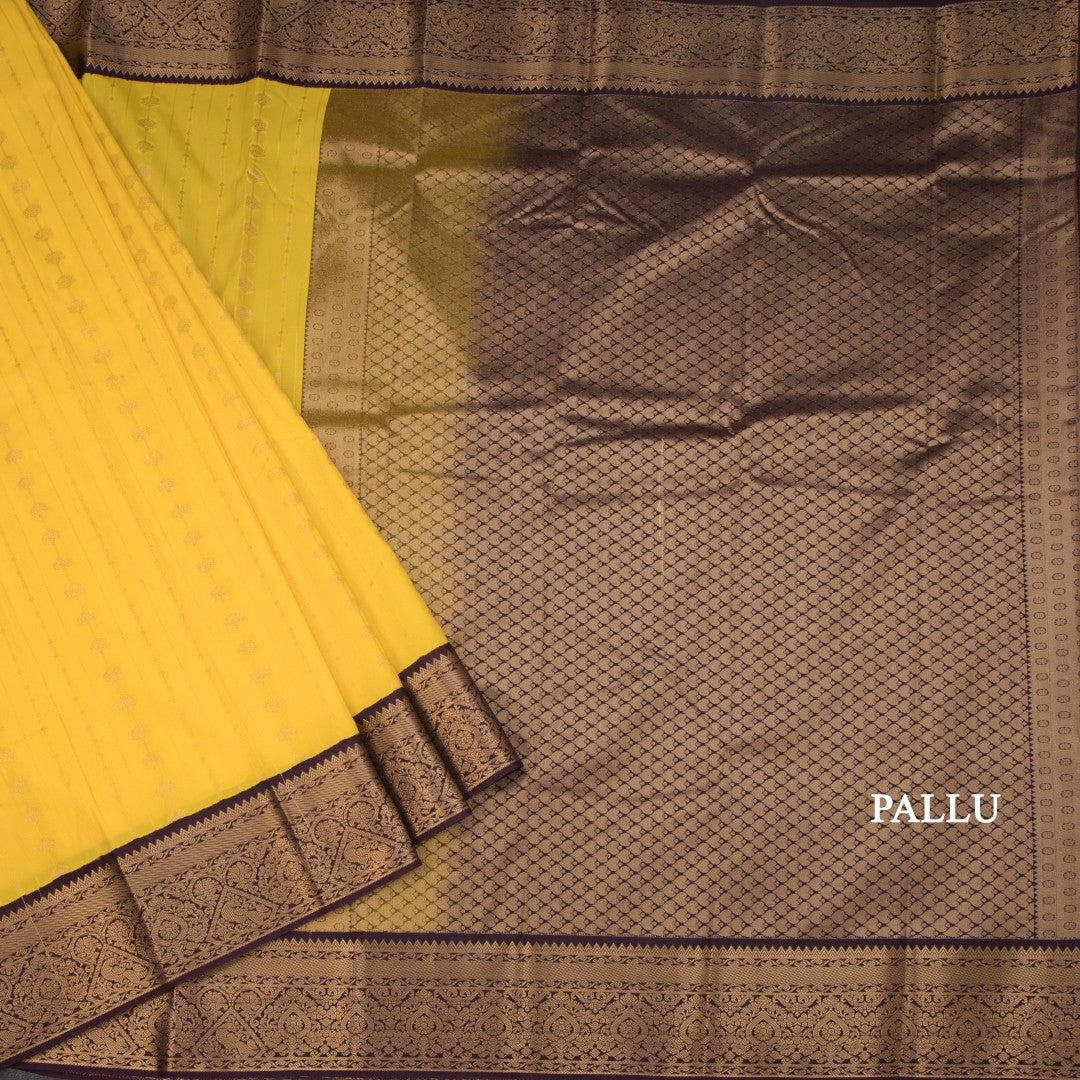 Art Silk Yellow Zari Worked Saree