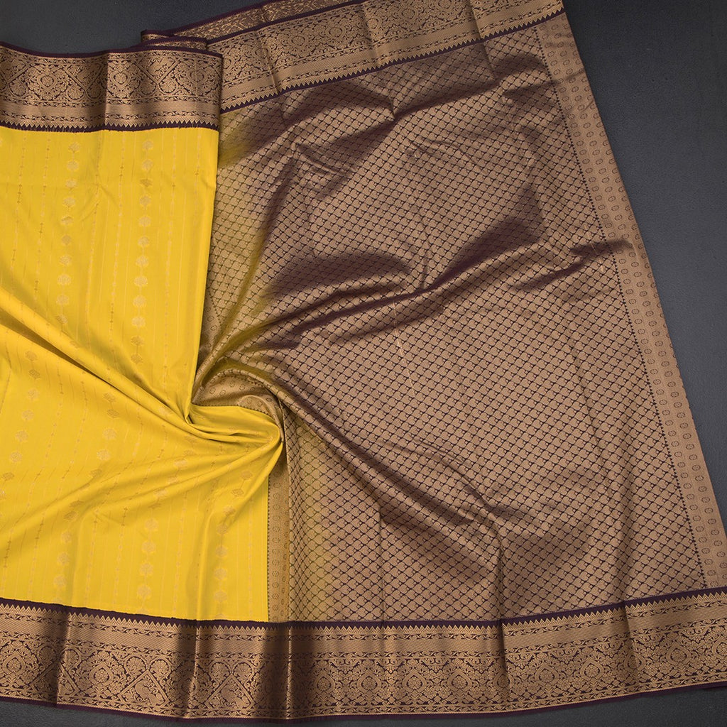 Art Silk Yellow Zari Worked Saree