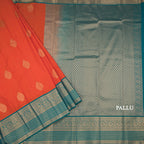 Art Silk Fanta Orange Zari Worked Saree