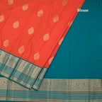 Art Silk Fanta Orange Zari Worked Saree