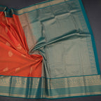 Art Silk Fanta Orange Zari Worked Saree