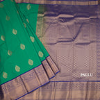 Art Silk Parrot Green Zari Worked Saree 02