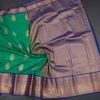 Art Silk Parrot Green Zari Worked Saree 02