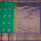 Art Silk Parrot Green Zari Worked Saree 02