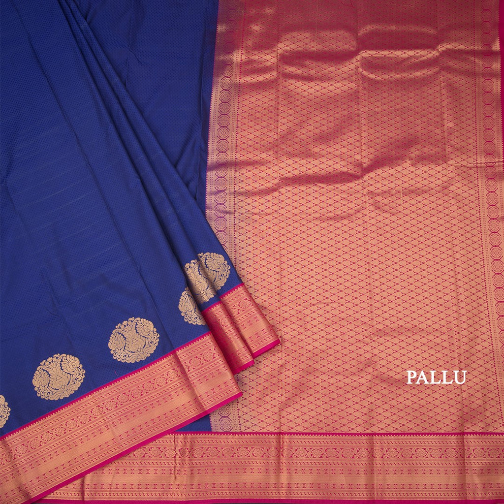 Art Silk Royal Blue Zari Worked Saree