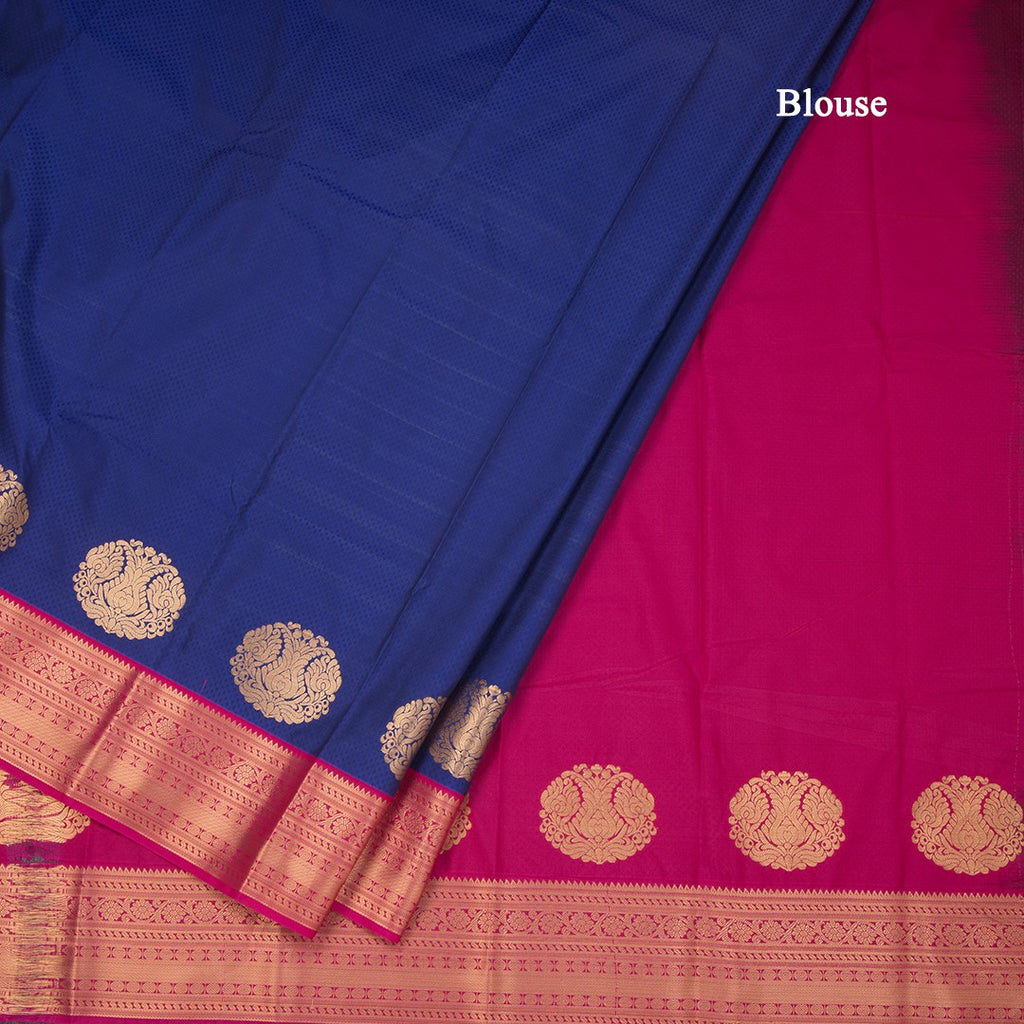Art Silk Royal Blue Zari Worked Saree
