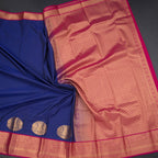 Art Silk Royal Blue Zari Worked Saree