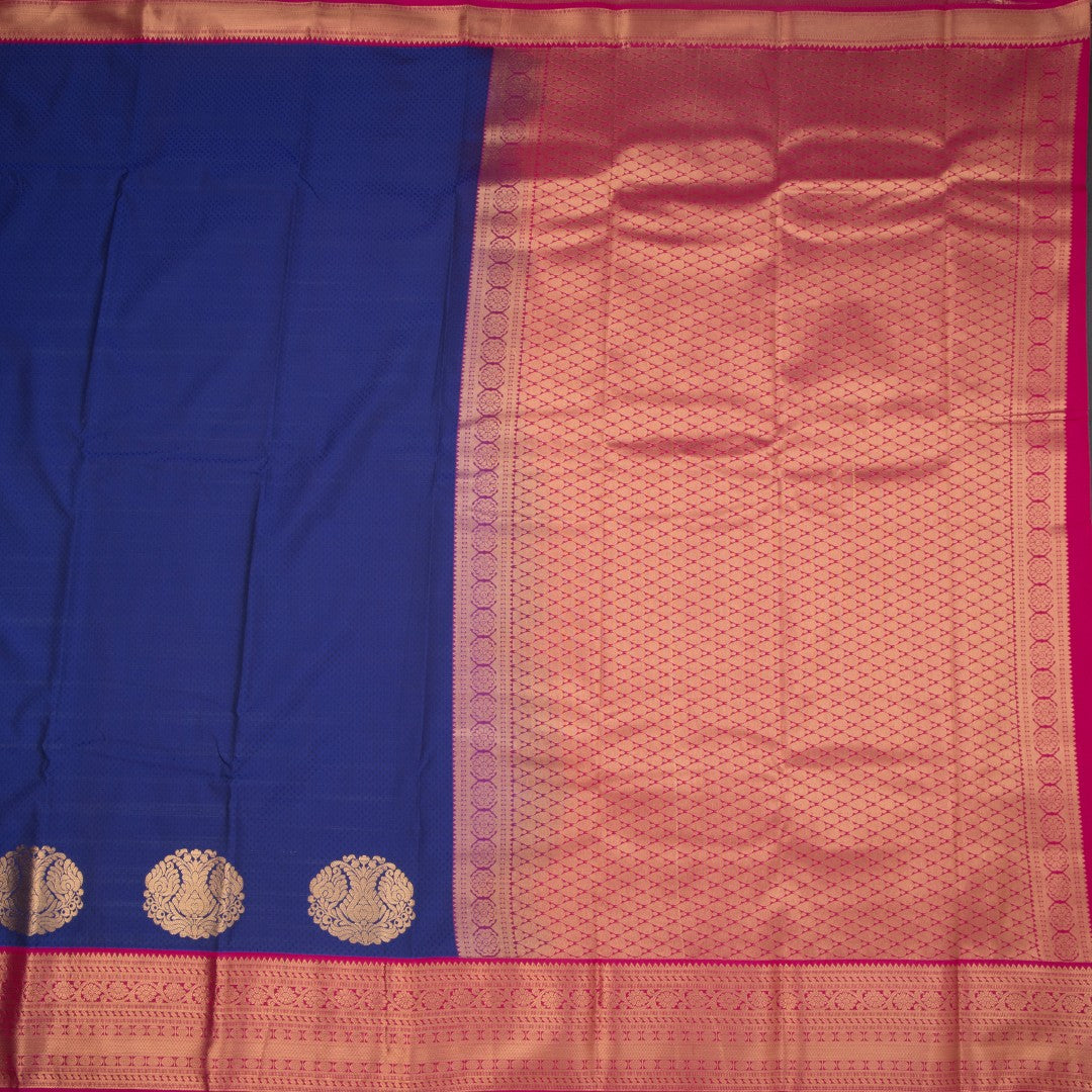 Art Silk Royal Blue Zari Worked Saree