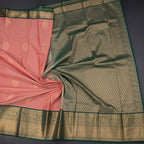 Art Silk Coral Pink Zari Worked Saree