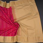 Art Silk Dark Pink Zari Worked Saree 03