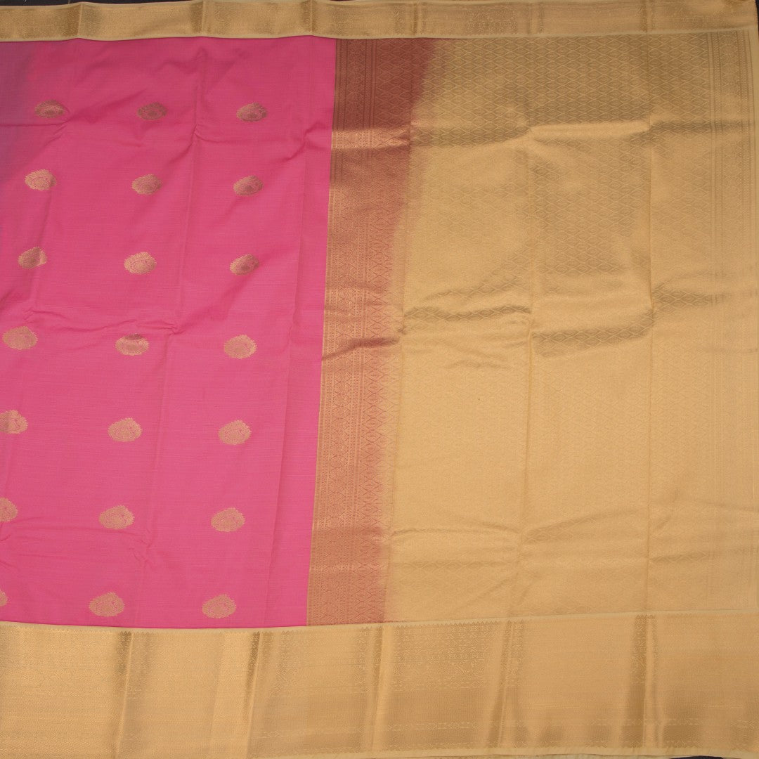 Art Silk Rose Pink Zari Worked Saree 03