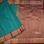 Art Silk Jade Green Zari Worked Saree 02