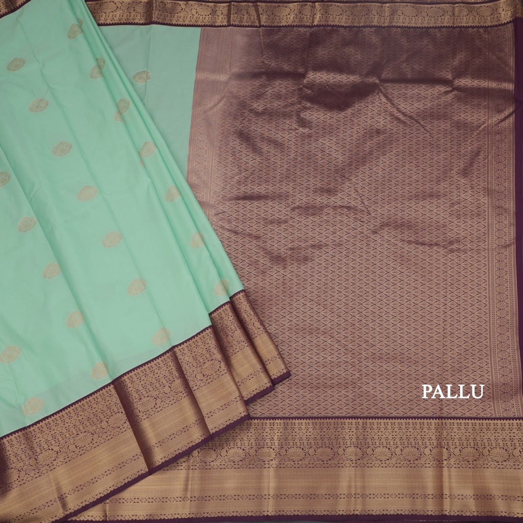 Art Silk Mint Green Zari Worked Saree