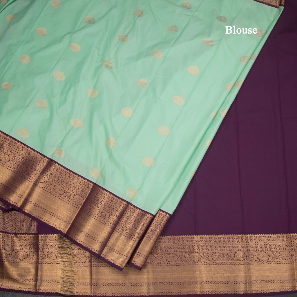 Art Silk Mint Green Zari Worked Saree