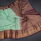 Art Silk Mint Green Zari Worked Saree