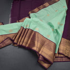 Art Silk Mint Green Zari Worked Saree