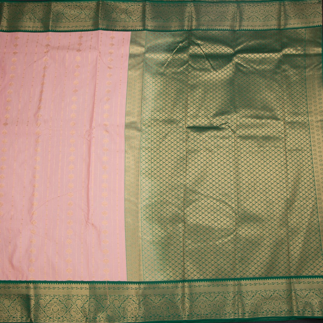 Art Silk Peach Zari Worked Saree 03