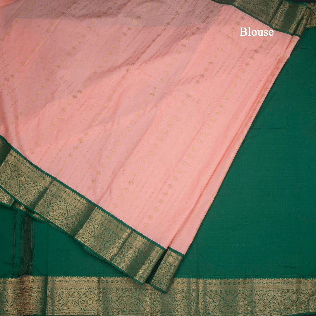 Art Silk Peach Zari Worked Saree 03