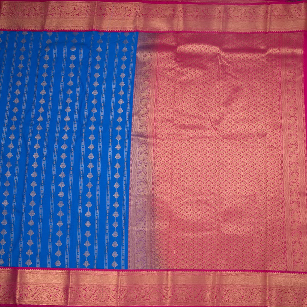 Art Silk Royal Blue Zari Worked Saree 02