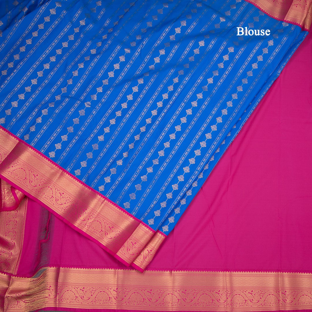 Art Silk Royal Blue Zari Worked Saree 02