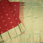 Art Silk Brick Red Zari Worked Saree