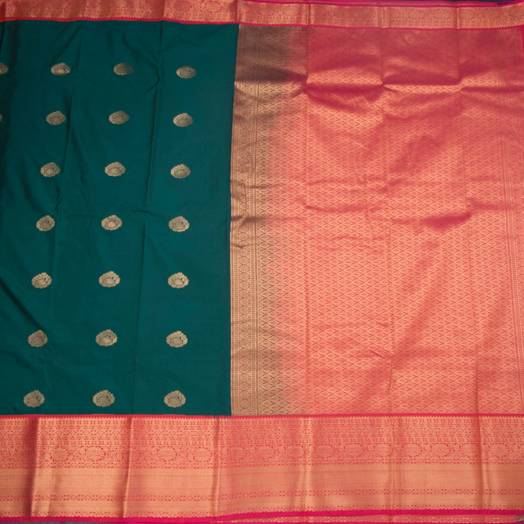 Art Silk Peacock Green Zari Worked Saree 03