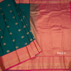 Art Silk Peacock Green Zari Worked Saree 03