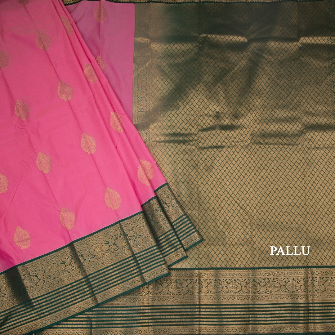 Art Silk Taffy Pink Zari Worked Saree